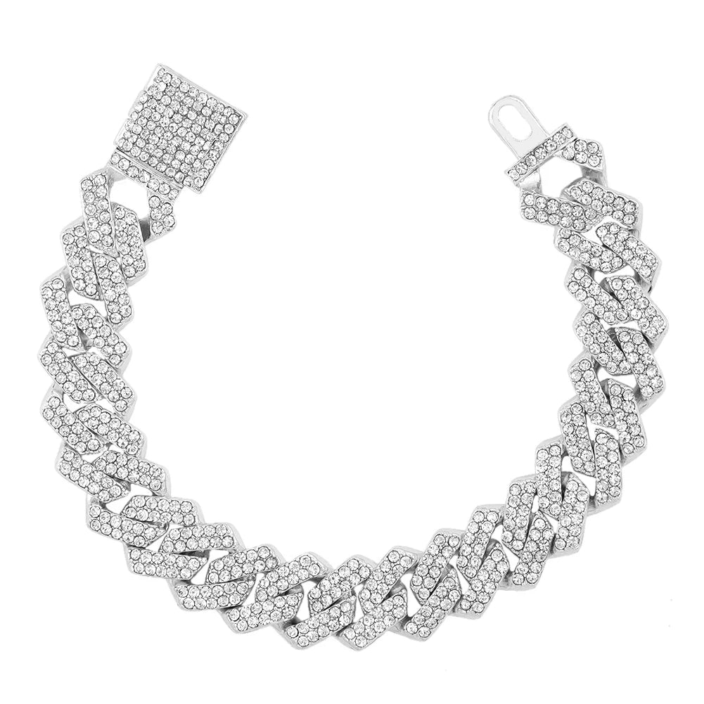 Iced Prong Cuban Necklace Women