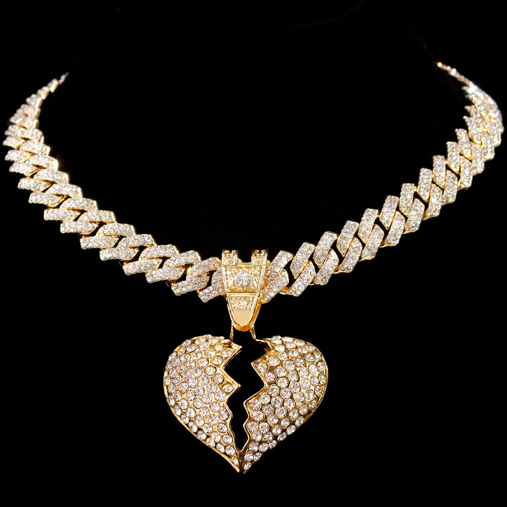 Iced Bling  Cuban  Necklace Women