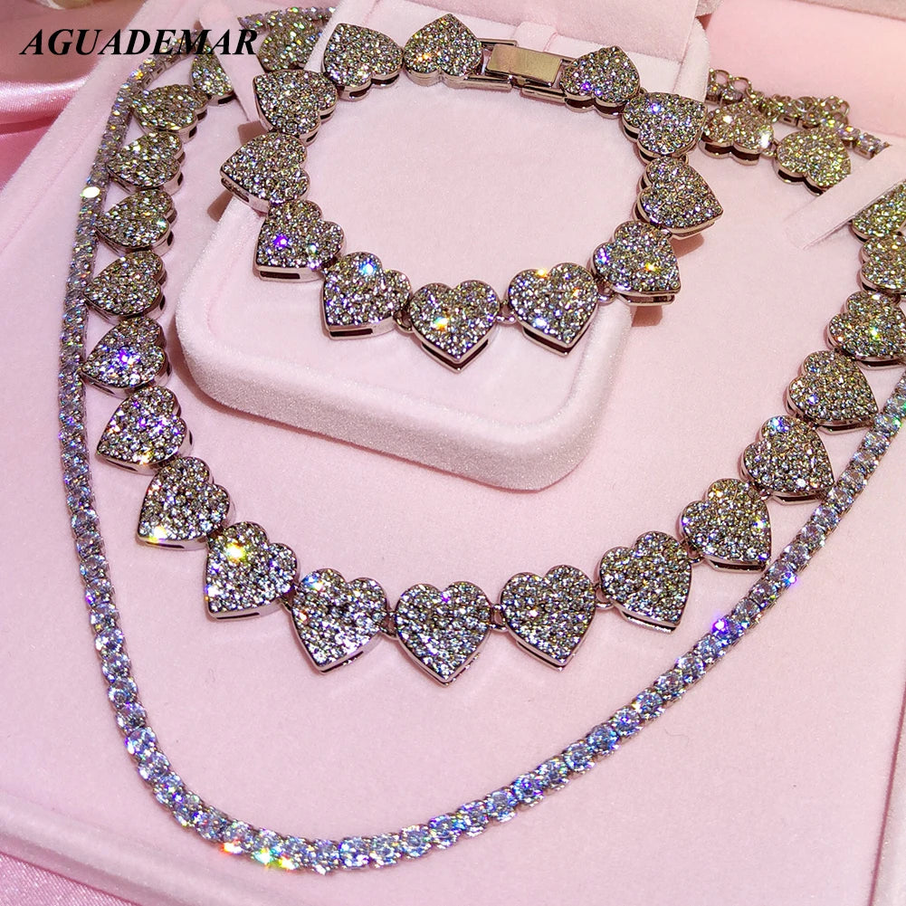 Trendy Bling Necklace Bracelet Women