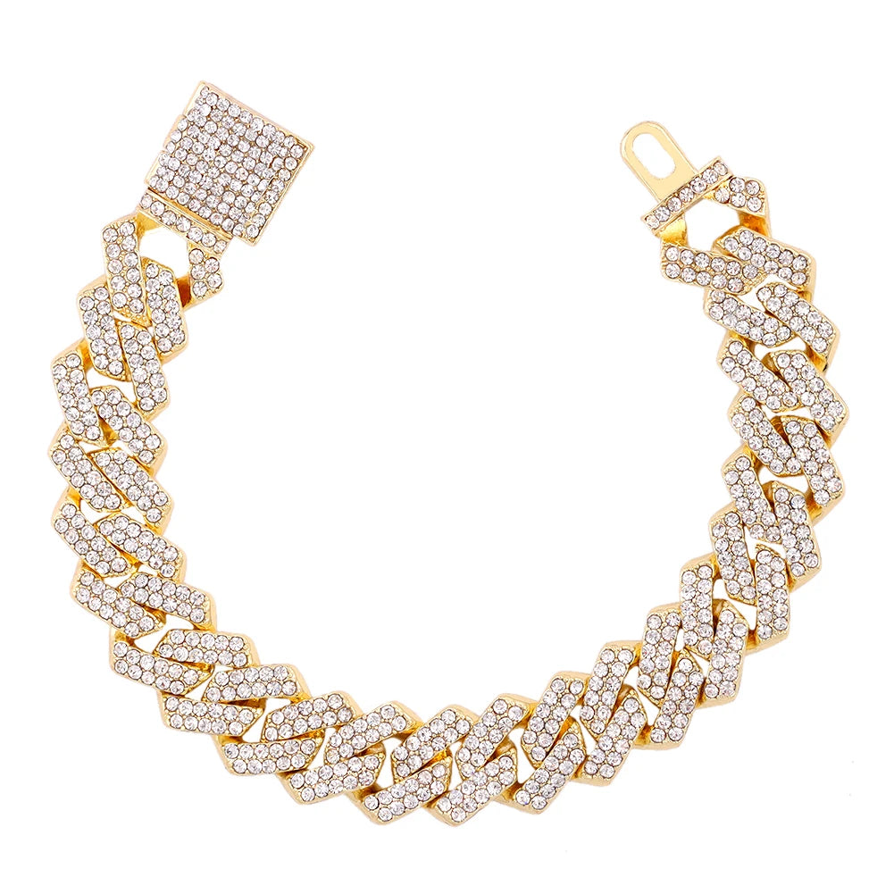 Iced Prong Cuban Necklace Women
