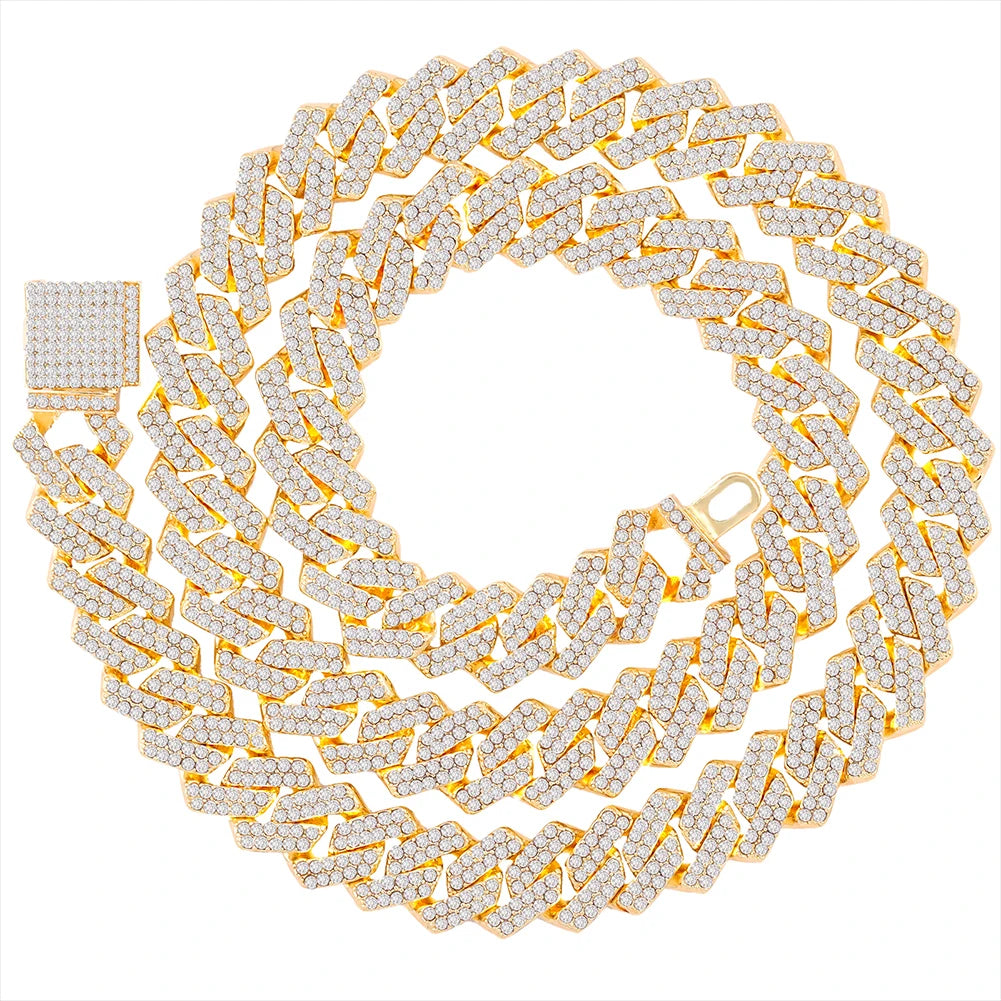 Iced Prong Cuban Necklace Women