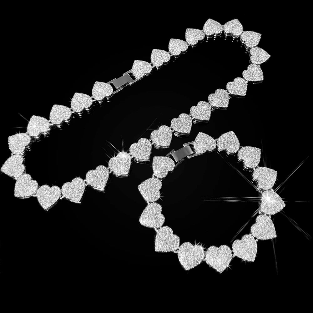 Trendy Bling Necklace Bracelet Women