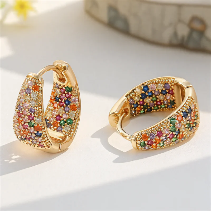 Rainbow Crystal Earrings Women