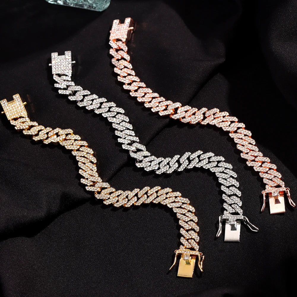 Iced Prong Cuban Bracelets Women