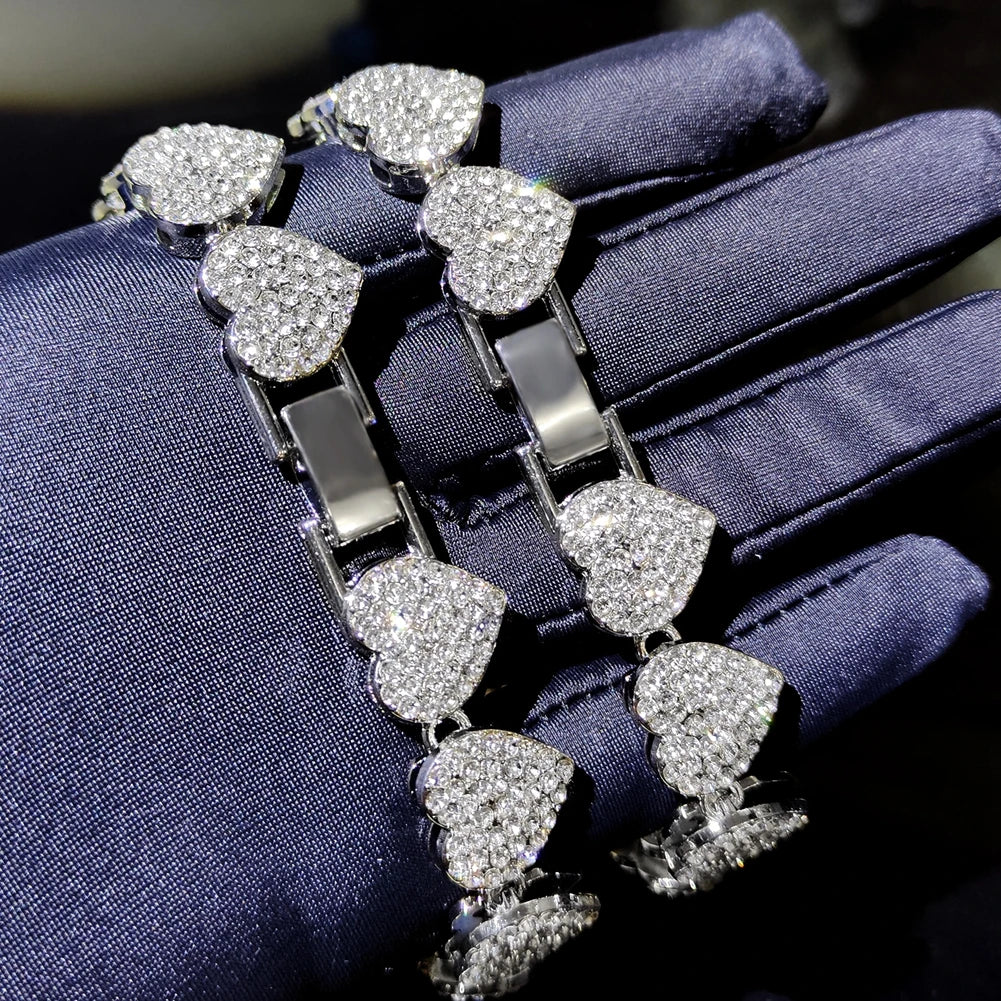 Trendy Bling Necklace Bracelet Women