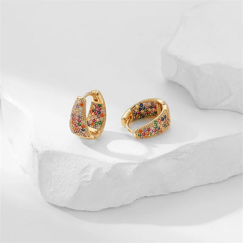 Rainbow Crystal Earrings Women