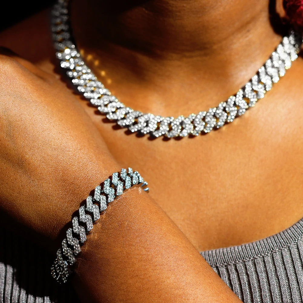 Iced Prong Cuban Bracelets Women