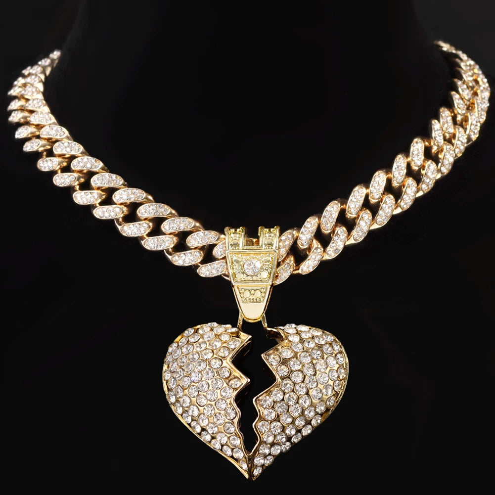Iced Bling  Cuban  Necklace Women