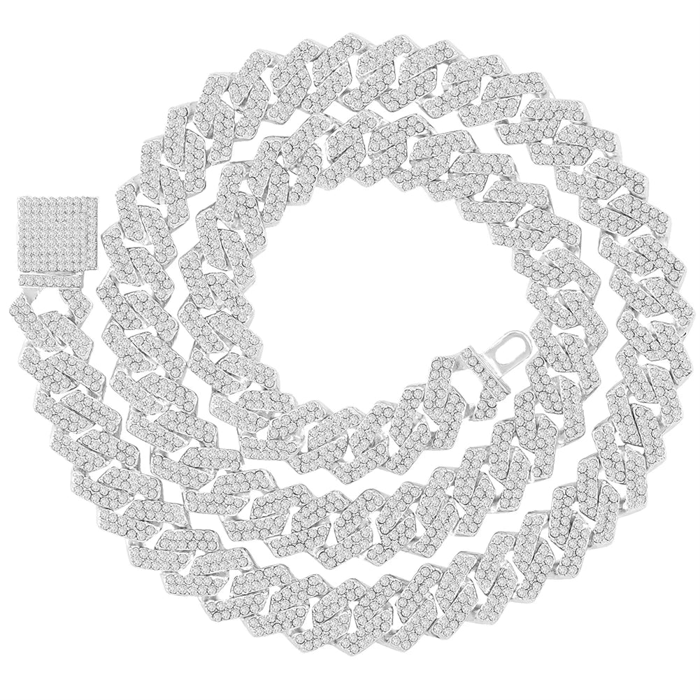 Iced Prong Cuban Necklace Women